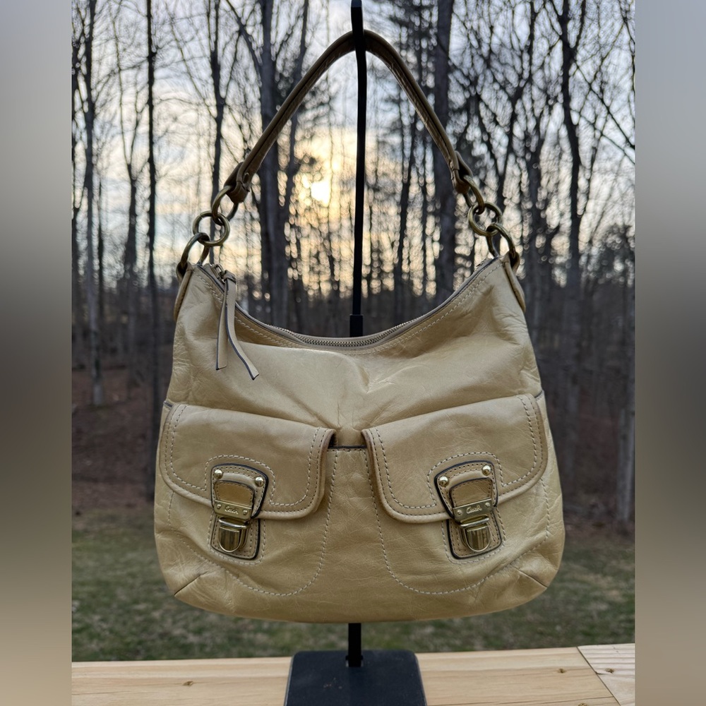 Coach Leather Crossbody Bag in Light Tan